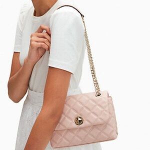 Kate spade NWOT Natalia smooth quilted leather rose smoke bag